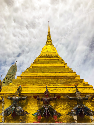 Giant and Golden Chedi in Wat Phra Kaew  Famous temples of thailand photo