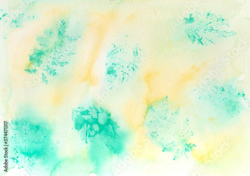 Hand painted watercolor background. Creative textured surface of brush strokes.