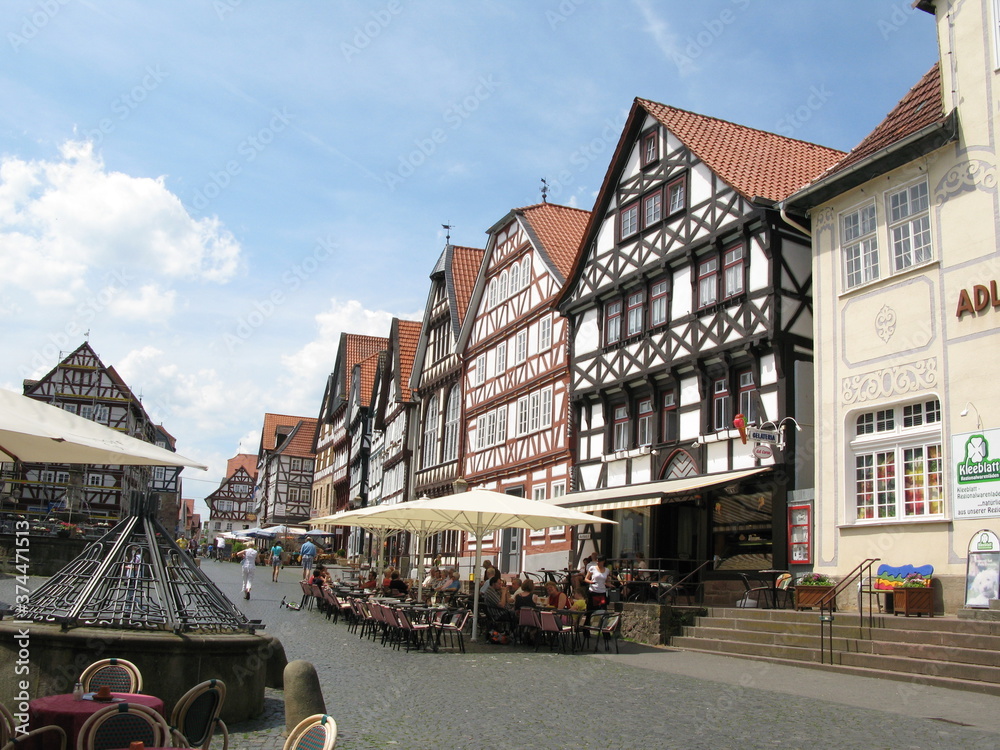 Mittelalterliche Stadt Fritzlar in Hessen - Marktplatz