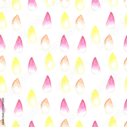 Abstract watercolor rainbow seamless pattern on white background. For fan design, printing on fabric and paper