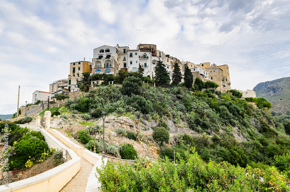 Sperlonga, a very small and beautiful village in the south of Italy, located on a high hill.