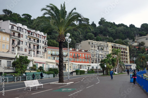 The promenade in Nice is a popular place. NICE, FRANCE