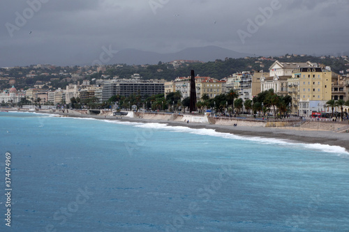 overhead view of beaches in Nice, France © otmman