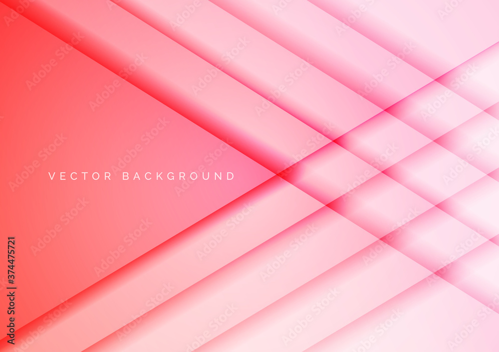 Fototapeta premium Abstract red pink geometric overlapping background.