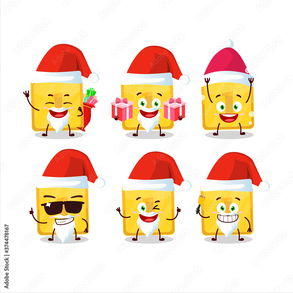 Santa Claus emoticons with gold first button cartoon character