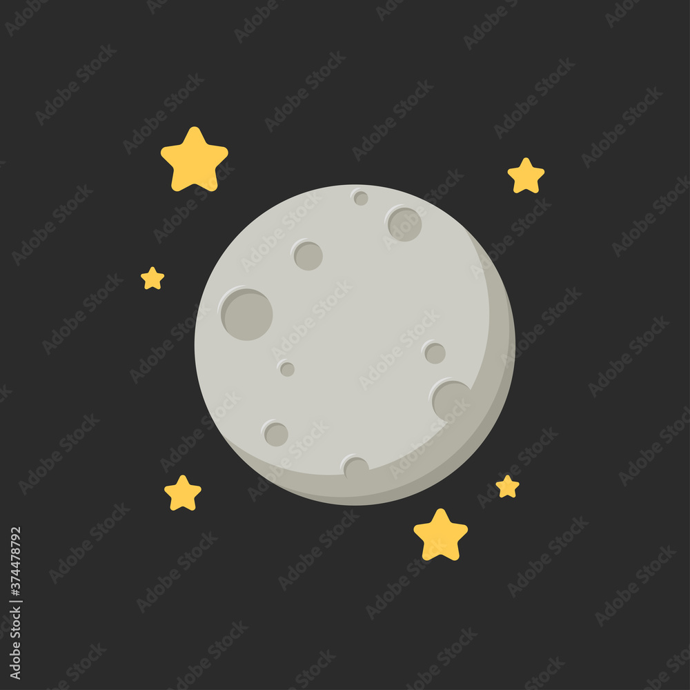 Moon and star cartoon vector. Moon and star cartoon vector.