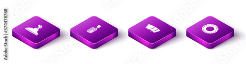 Set Isometric Gear shifter, , Windscreen wiper and Car tire icon. Vector.