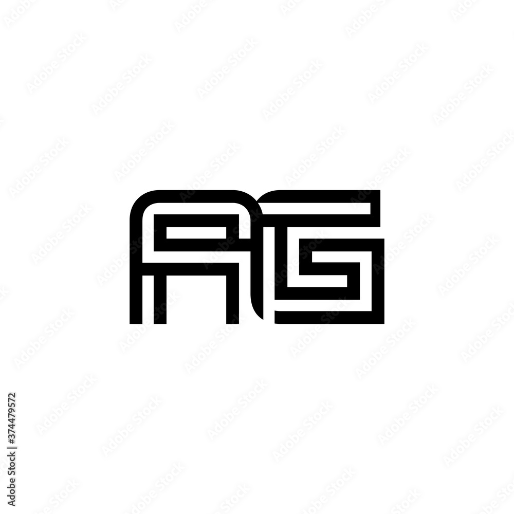 initial letter AG line stroke logo modern initial letter AG line stroke logo modern