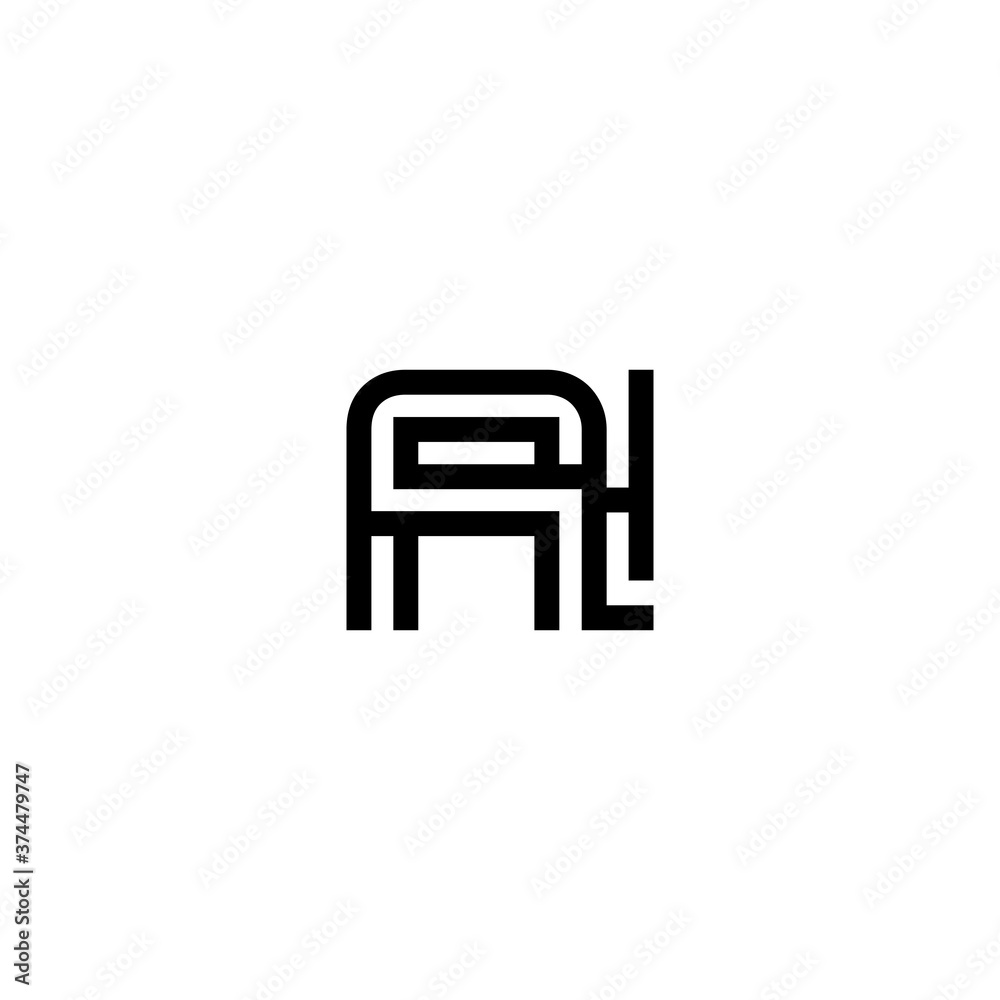 initial letter AI line stroke logo modern initial letter AI line stroke logo modern