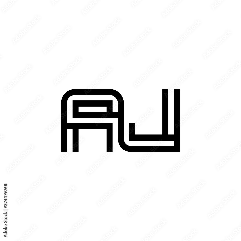 initial letter AJ line stroke logo modern initial letter AJ line stroke logo modern
