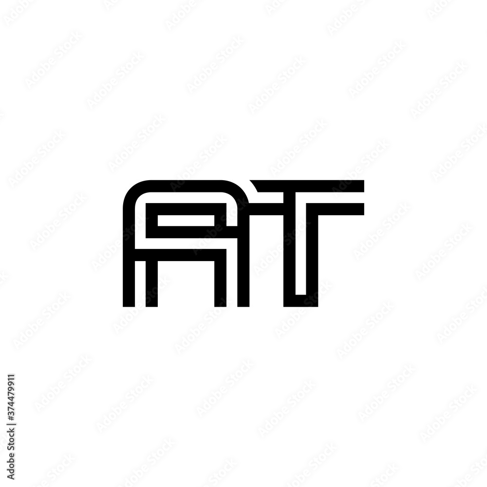initial letter AT line stroke logo modern initial letter AT line stroke logo modern