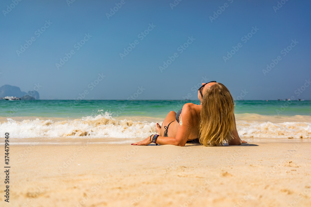 Woman at the beach in Thailand Woman at the beach in Thailand
