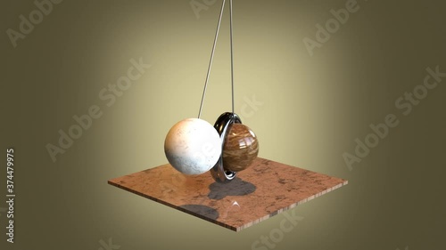 Satisfy 3D seamless ball swing animation. 3D rendering