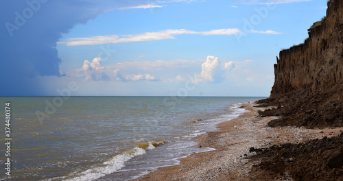 steep beach on the sea