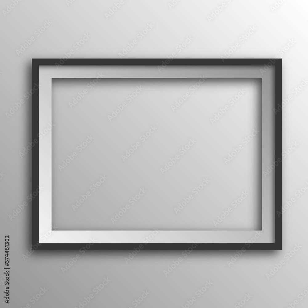 Square picture frame with shadow. 3D picture frame solated. Square picture frame with shadow. 3D picture frame solated.
