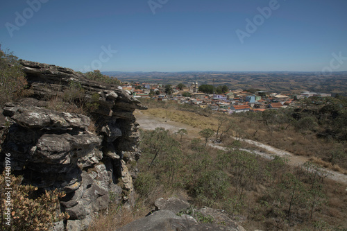 Stone Hills and Partial View of Town in Brazil