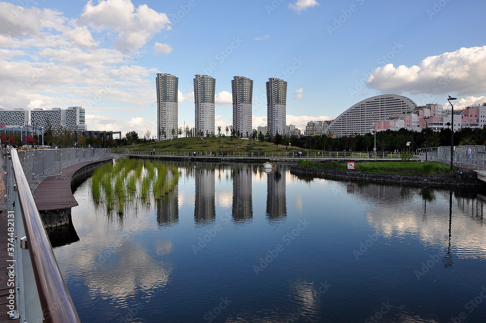 Fototapeta premium Park on the site of the old airfield 