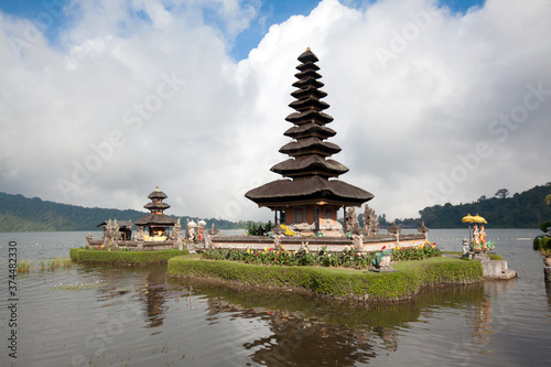 Ulun Danu Temple complex at Lake Bratan in Bedugul  Bali  Indonesia