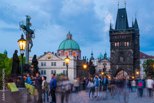 Canvas Print Charles Bridge, Prague, Czech Republic, Europe