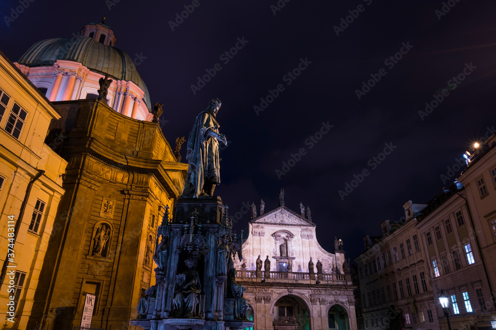 Obraz premium Charles IV Statue, Charles Bridge, Prague, Czech Republic, Europe