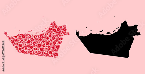Vector Collage Map of Abu Dhabi Emirate of Flu Virus Icons and Solid Map