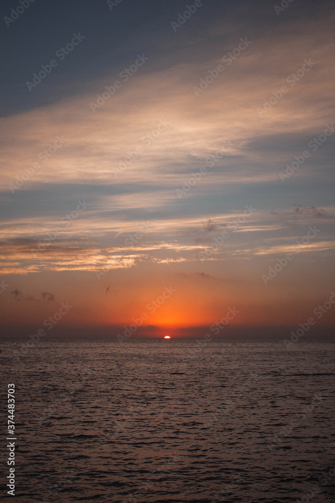 The most beautiful sunrise over the sea