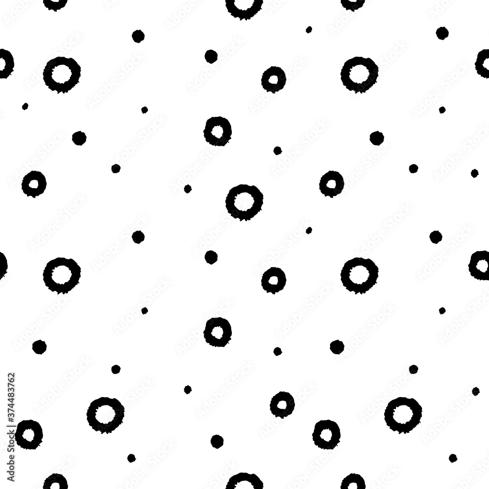 Abstract seamless vector pattern with hand drawn elements