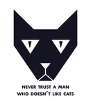 Never trust a man who does not like cats. Cat Quote T Shirt Design Template Vector, Print for clothes, mugs, bags, greeting cards.
