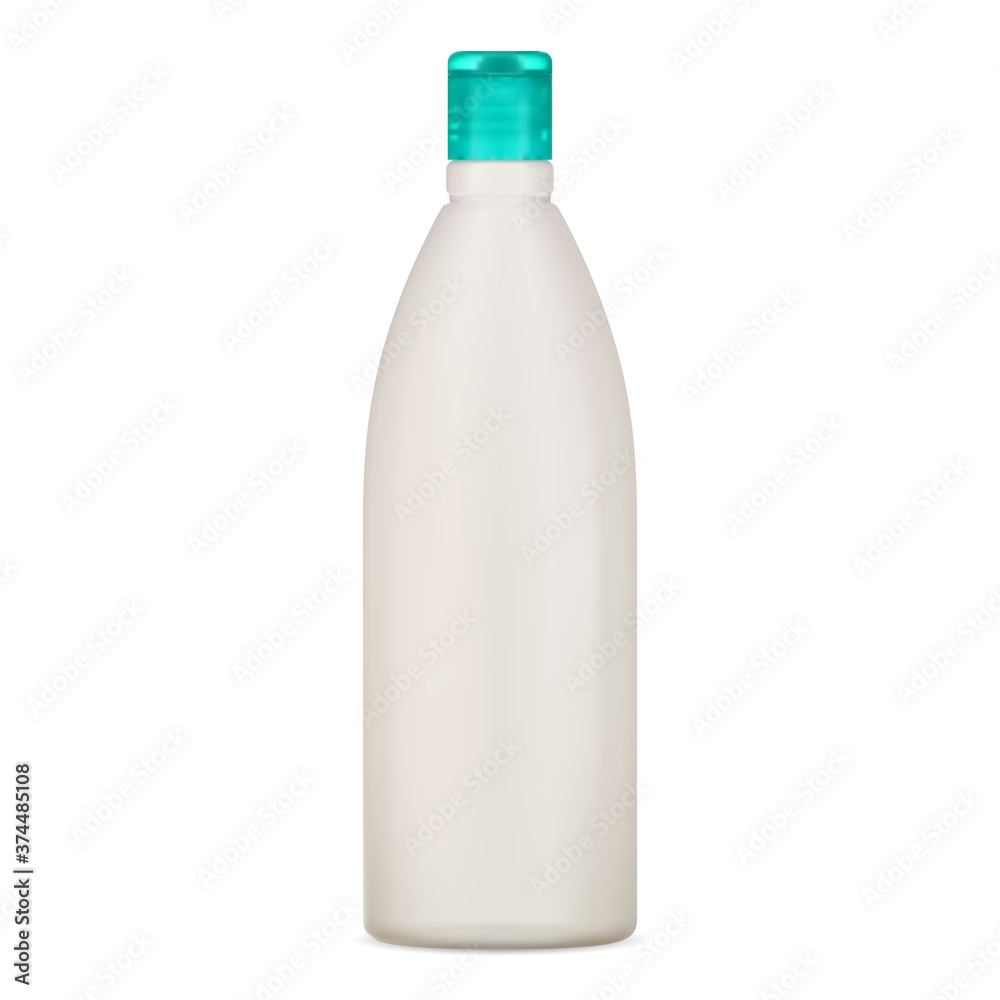 Shampoo bottle mockup. White plastic package template for liquid body milk. Cosmetic product container isolated on background. Hair care moisturizer oil pack 3d illustration Shampoo bottle mockup. White plastic package template for liquid body milk. Cosmetic product container isolated on background. Hair care moisturizer oil pack 3d illustration