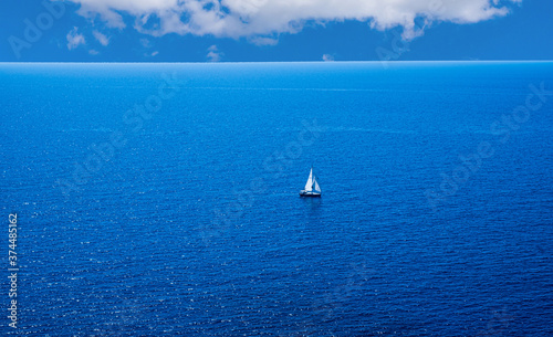 sailing yacht in the Mediterranean Sea , Mallorca, Spain © aero-pictures.de