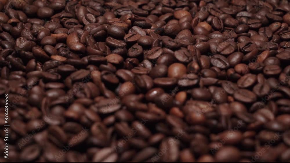 Racking Focus on Solid Background of Coffee Beans from Sharp Focus to Blurry Racking Focus on Solid Background of Coffee Beans from Sharp Focus to Blurry