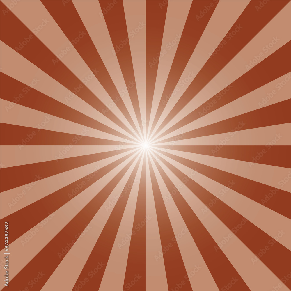 Red sunburst recto backdrop. Rectangular sun rays background. Strips ...