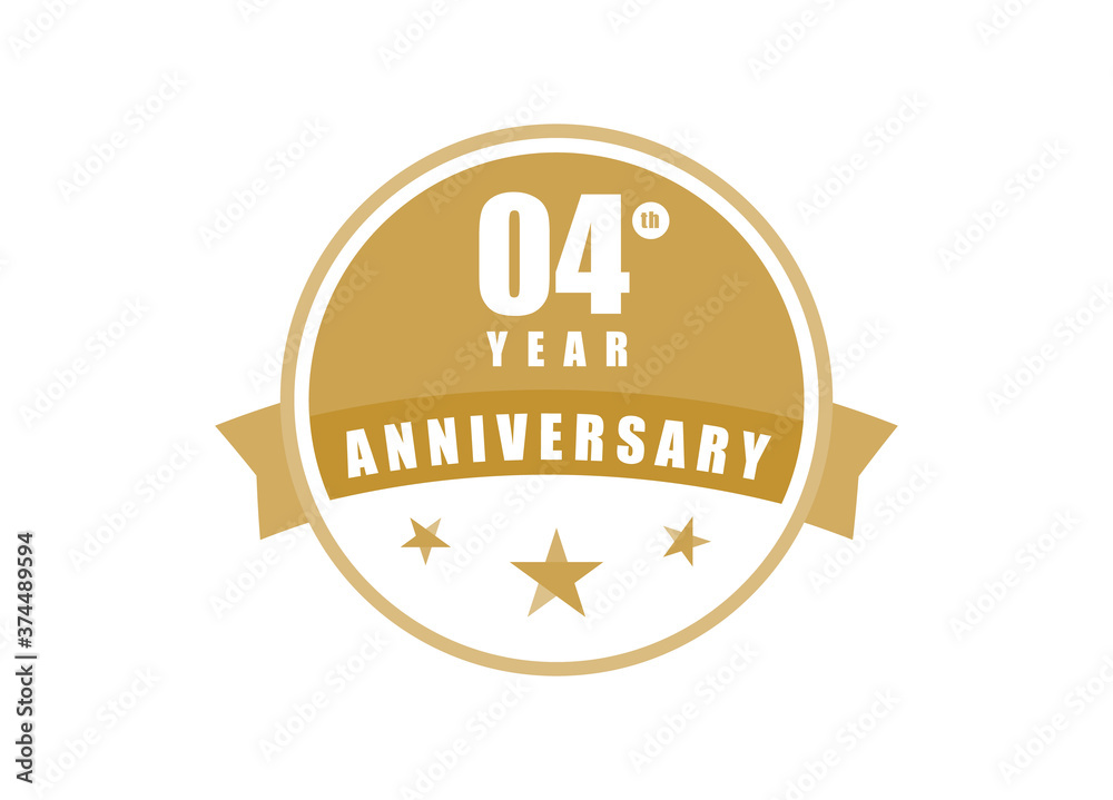 4 years anniversary, 04 years anniversary logo template. 4 years anniversary, 04 years anniversary logo template.
