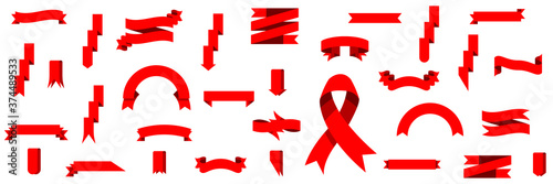 Wallpaper Mural Abstract Set Collection Flat Banner Ribbon Elements Color Retro Flag, Tape For Text, Price Tag, Sale Label Isolated Vector Design Style Illustration Blank Template Different Shapes Torontodigital.ca