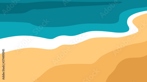 vector illustration of a beach