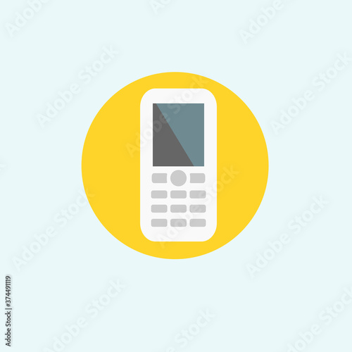 Vector illustration flat icon of smartphone on light background.