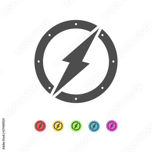 Vector illustration of energy flat icon on light background.