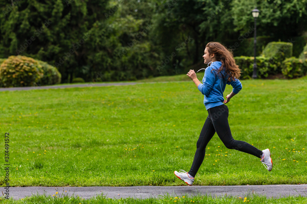 Teenage girl running 