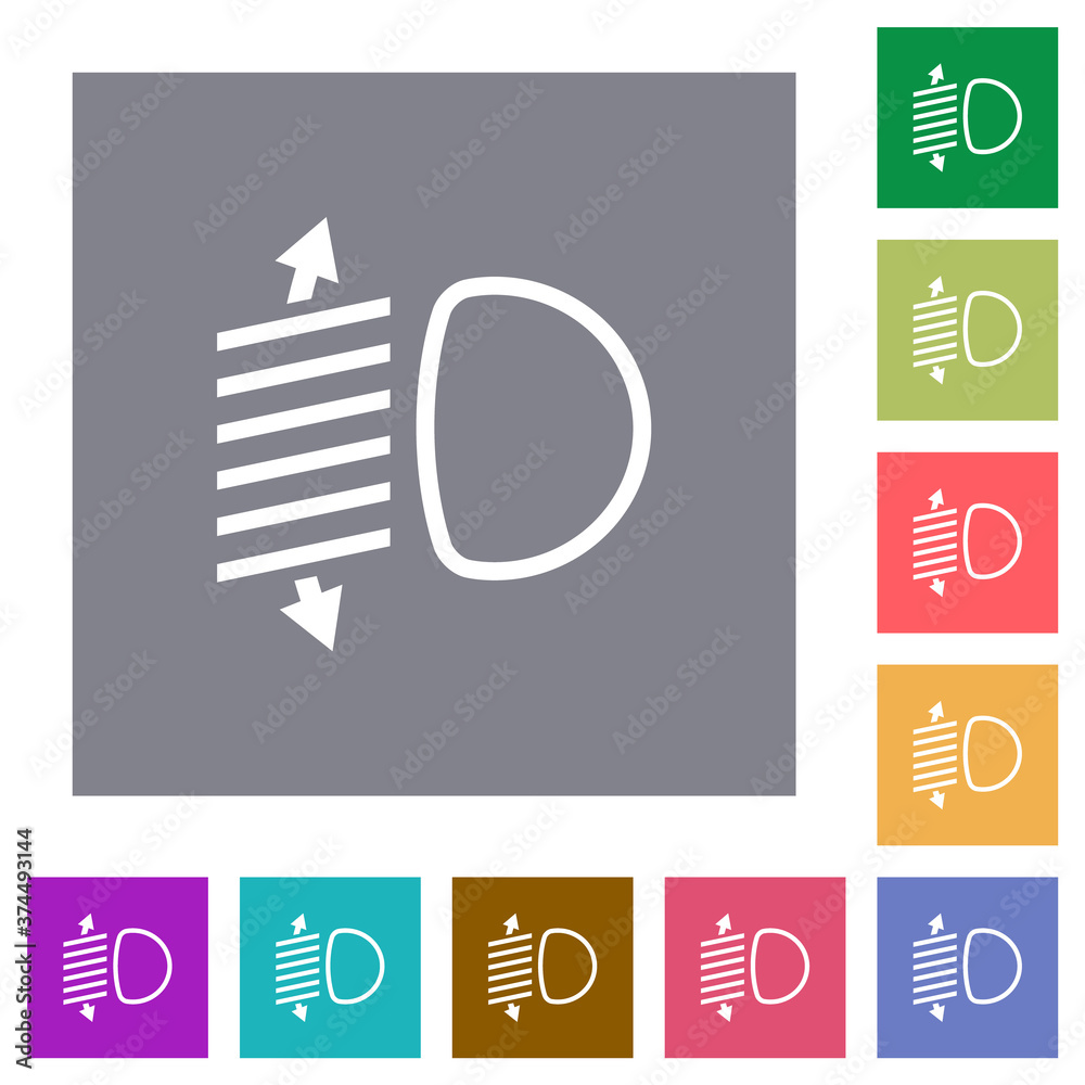 Fototapeta premium Headlight level adjustment square flat icons