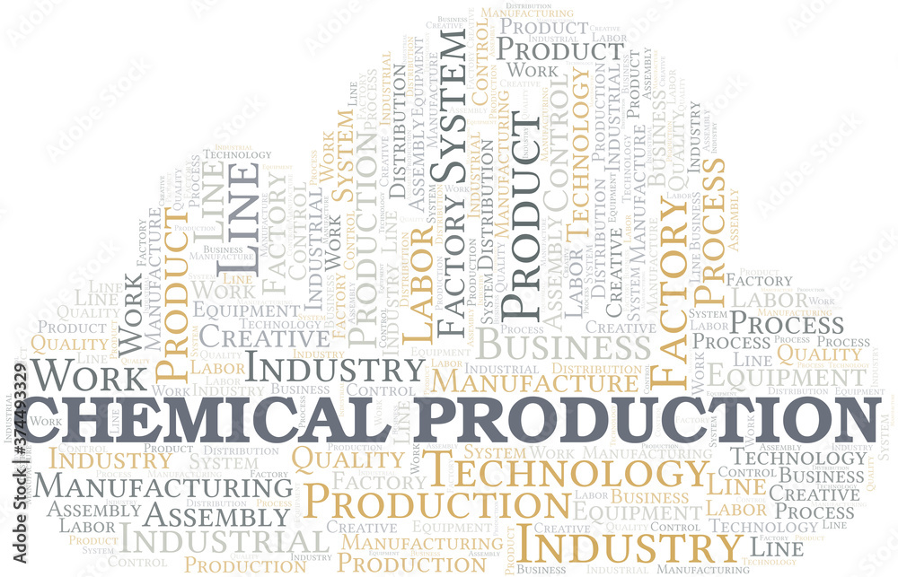 Obraz premium Chemical Production word cloud create with text only.