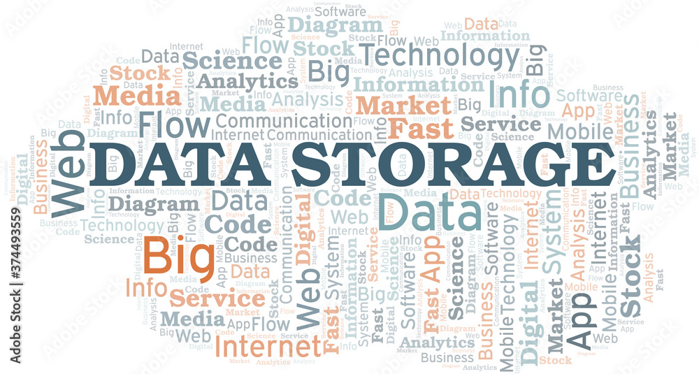 Data Storage vector word cloud, made with text only. Data Storage vector word cloud, made with text only.