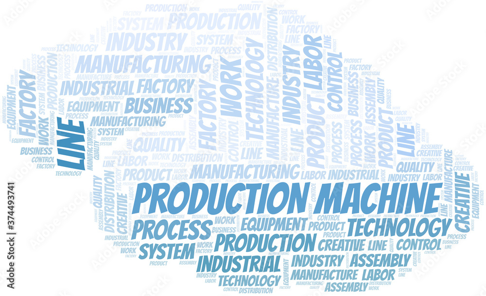Obraz premium Production Machine word cloud create with text only.