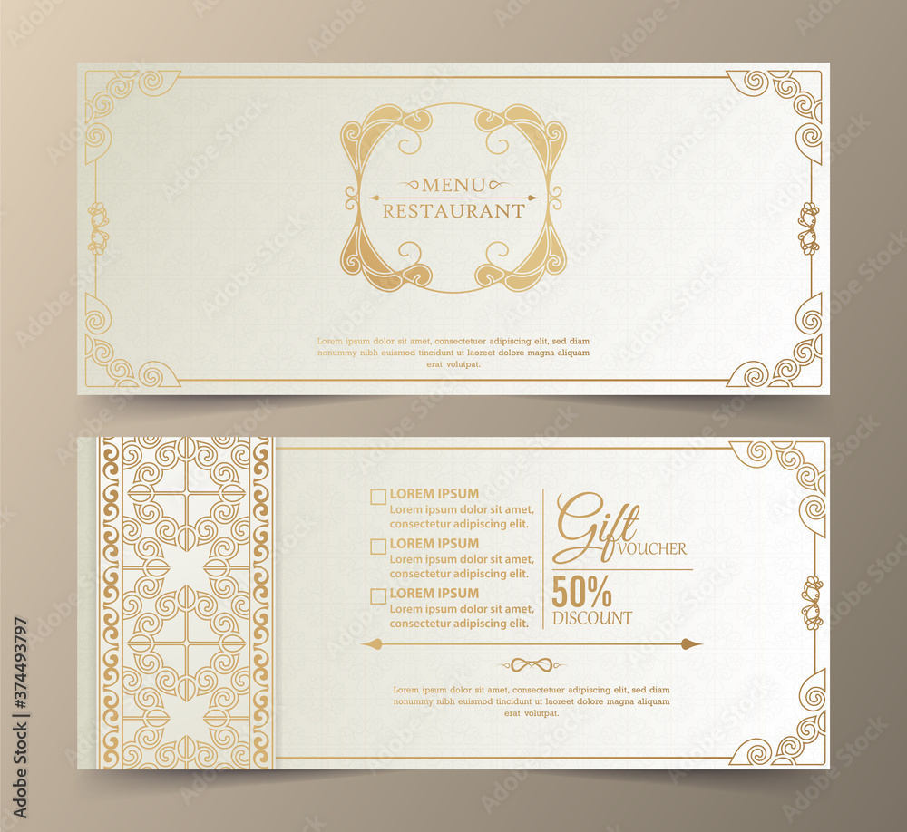 Menu restaurant luxury gift voucher design template Menu restaurant luxury gift voucher design template