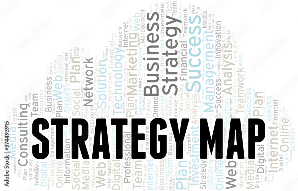 Fototapeta premium Strategy Map word cloud create with text only.