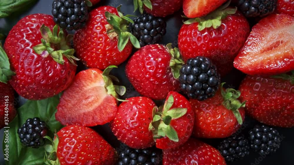 Forest berries on a rotating background. 4k Forest berries on a rotating background. 4k