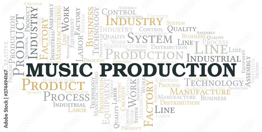 Fototapeta premium Music Production word cloud create with text only.