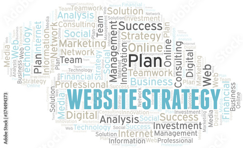 Website Strategy word cloud create with text only.