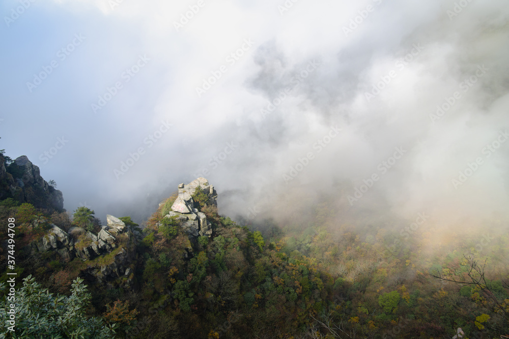 Beautiful Mountain Lu geopark landscapes in late autumn, Jiujiang, Jiangxi, China