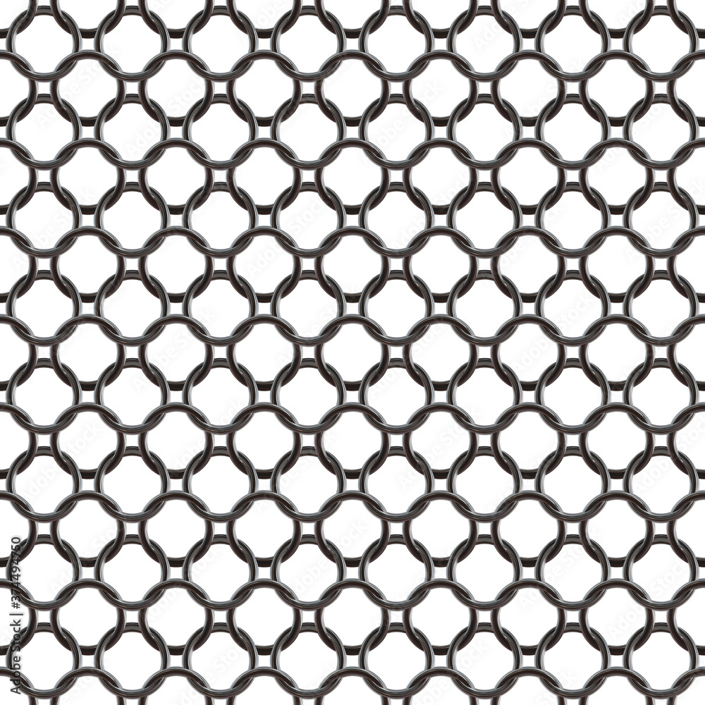 Naklejka premium Seamless metal grid. Isolated on white background.