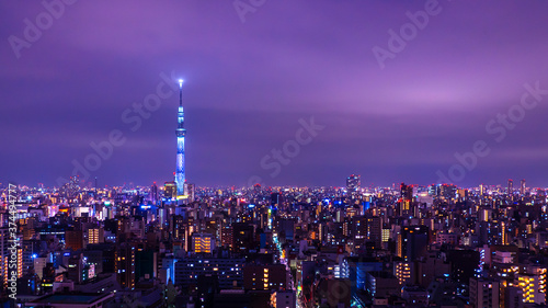 Tokyo cityscape Night light 13